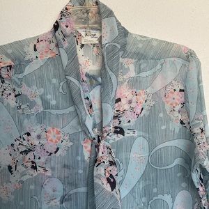 vintage 1970s Terry of Chicago : union label pussybow secretary blouse